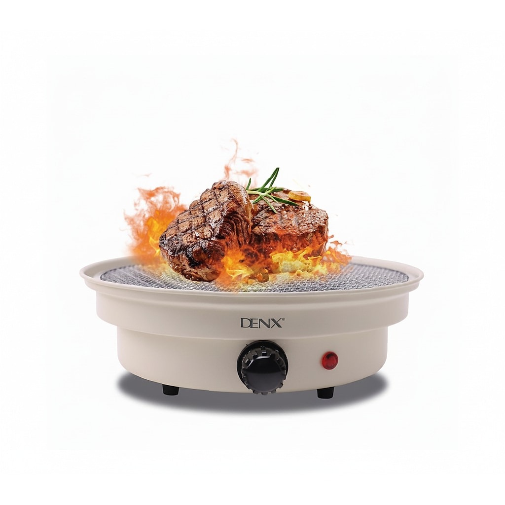 DENX Electric Portable Barbecue Grill/ Non Stick Surface/ Removable Grease Tray