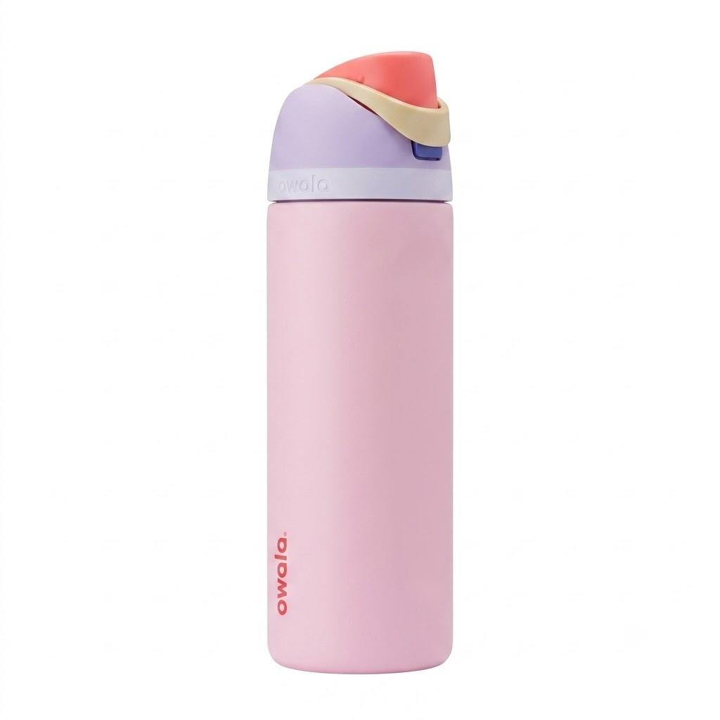 Owala FreeSip Insulated Stainless Steel Water Bottle with Straw 945ml / Pink-Purple Led