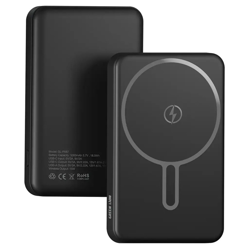 Green Lion MALAGA 5000mAh Power Bank PD 20W - Black