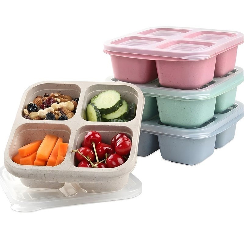 4 Pcs Bento Lunch Box Freezer and Dishwasher Safe
