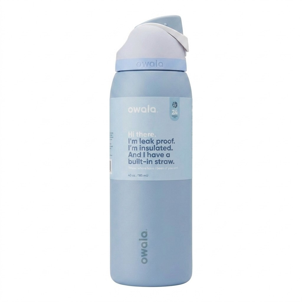Owala FreeSip Insulated Stainless Steel Water Bottle with Straw 945ml / Blue