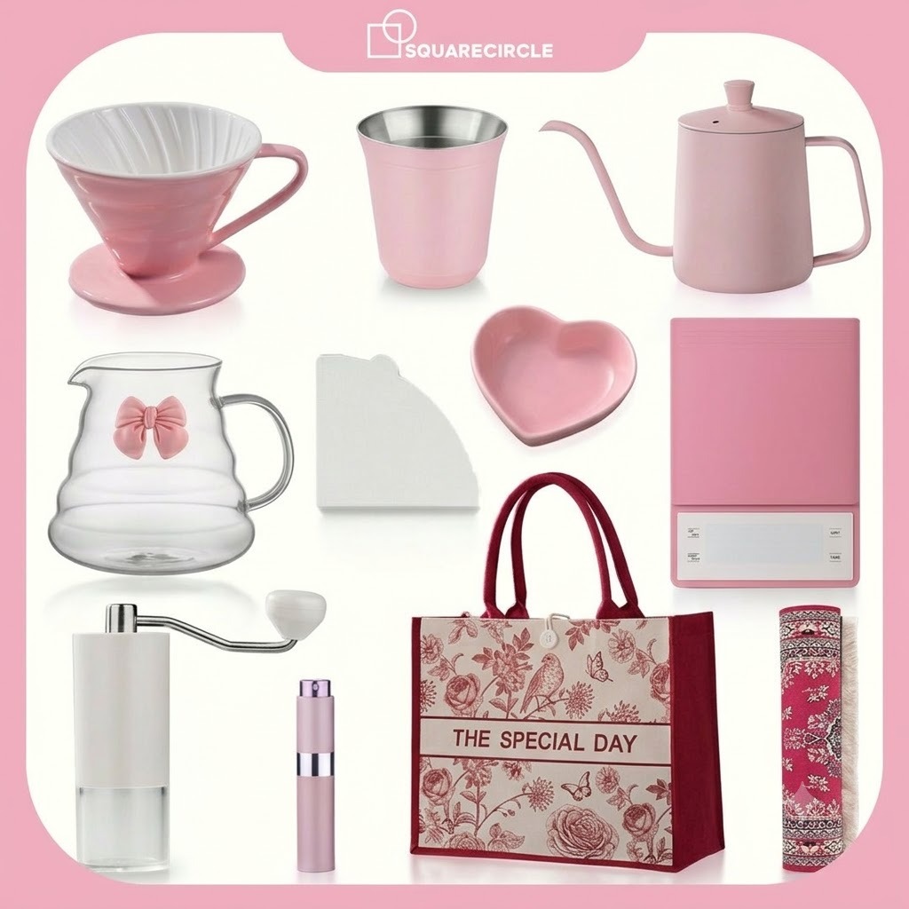 Pink V60 Pour Over Coffee Maker Set - 11-Piece