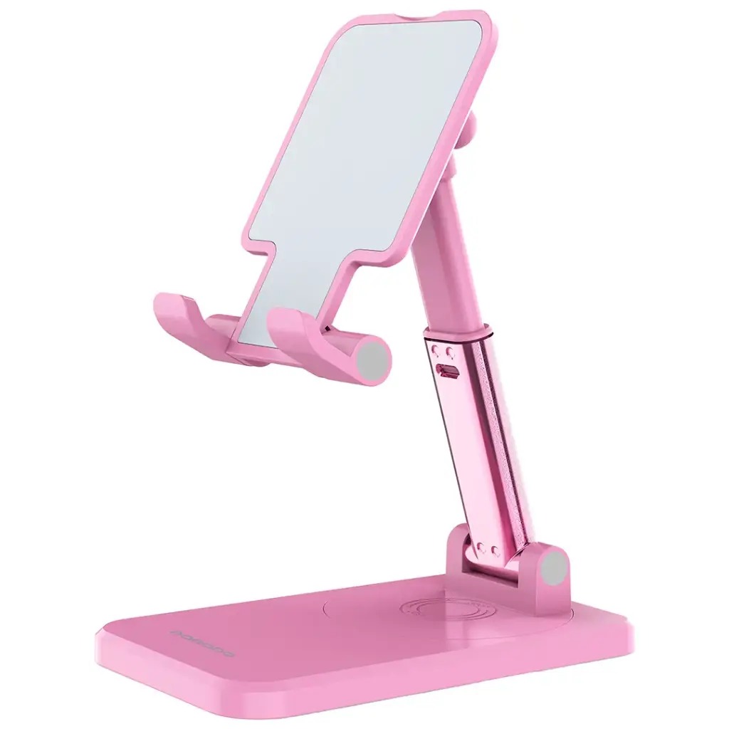 Porodo Desktop Phone & Tablet Stand Adjustable Telescopic Rod - Pink