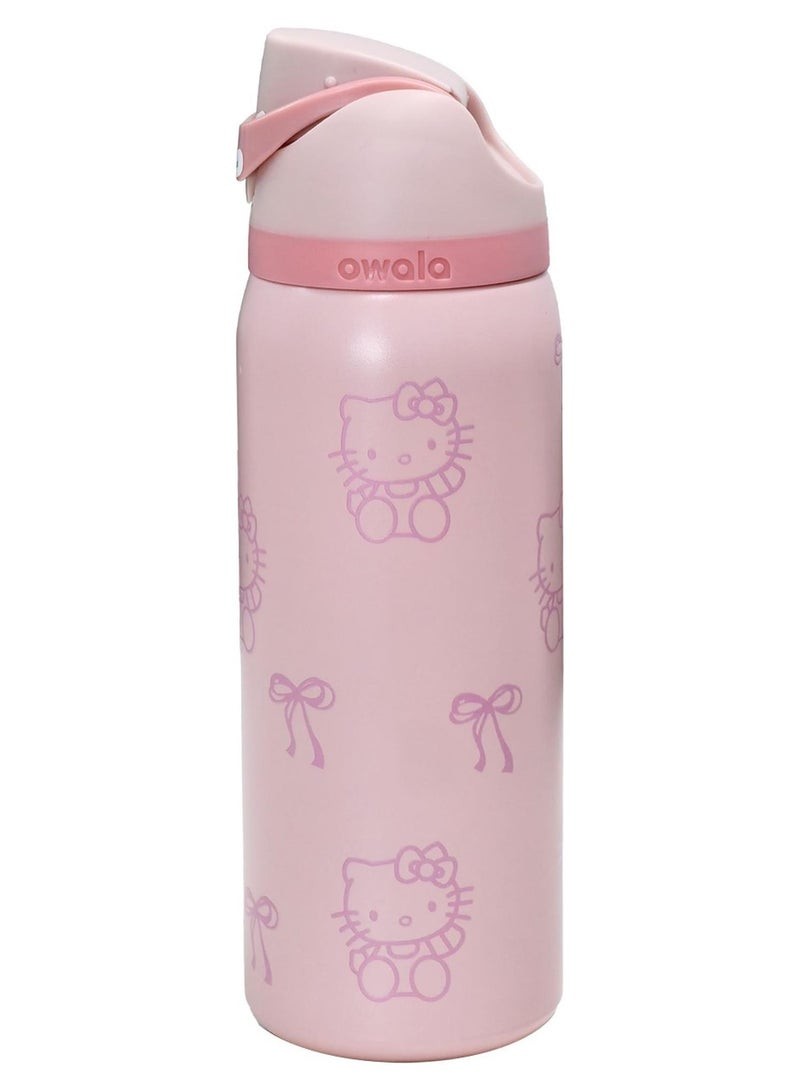 Owala FreeSip Insulated Stainless Steel Water Bottle with Straw 945ml - Designed Pink