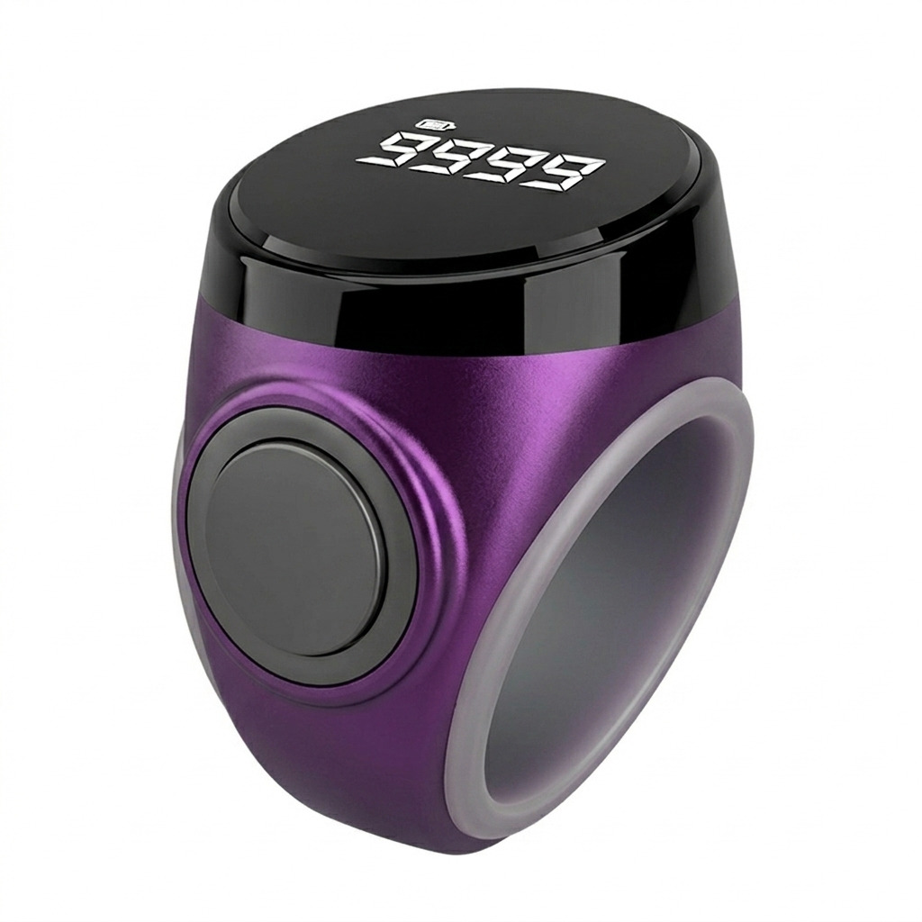 Tasbeeh Portable Worship Counter / Zikr Smart Ring / Purple