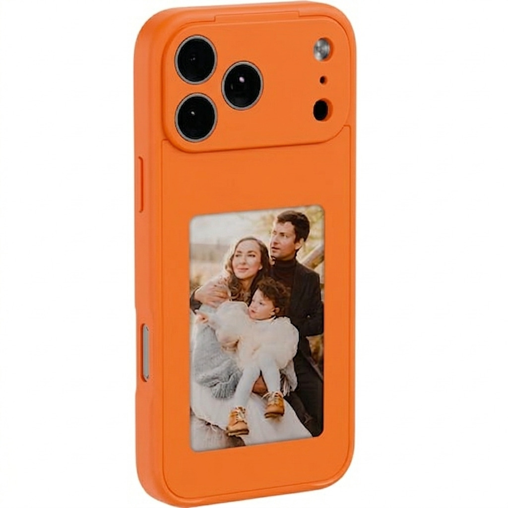 Green Lion Smart E-Ink Case 4" Custom Display for iPhone 17 Pro Max - Orange
