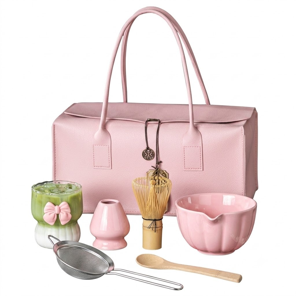 Japanese Matcha Set 8-piece - Pink