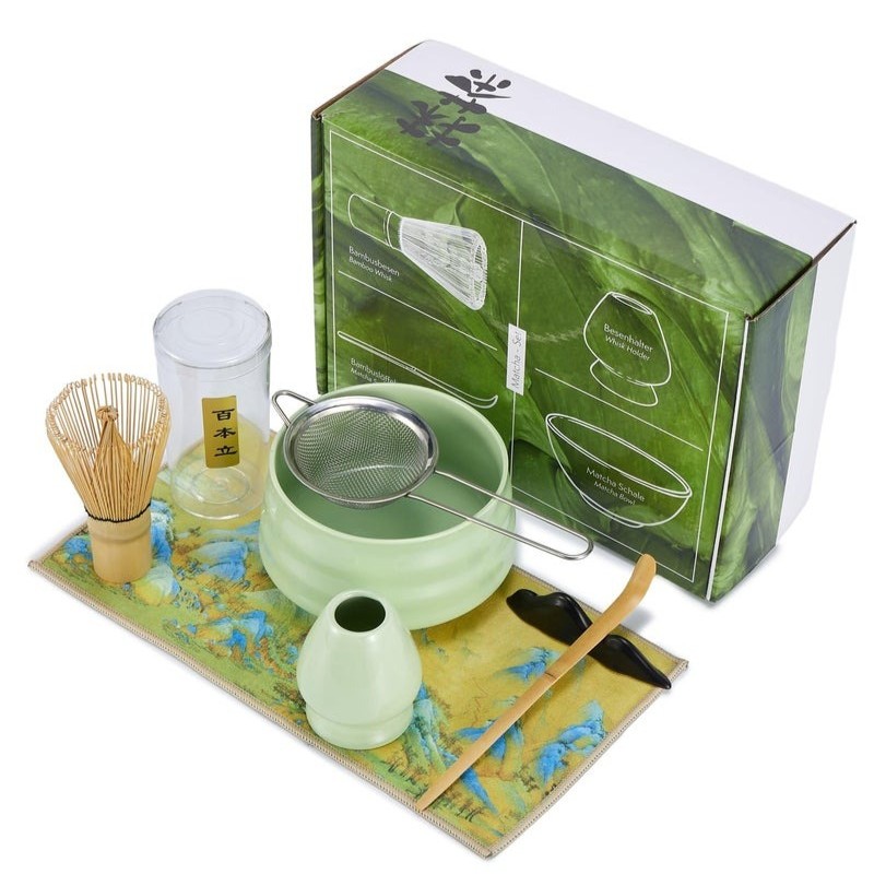7 Piece Matcha Set, Luxurious Tea Set with Ceramic Bowl