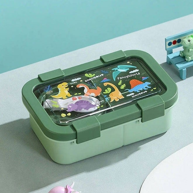 Bento Box for Children's School with 3 Compartments Leak-Proof Lunch Food Container
