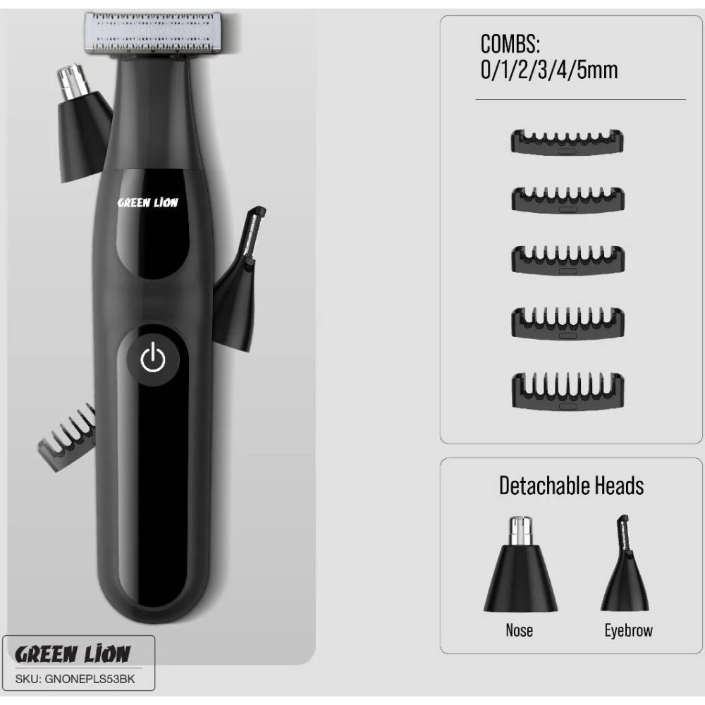 Green Lion One Blade Plus Nose & Eyebrow Hair Trimmer - Black