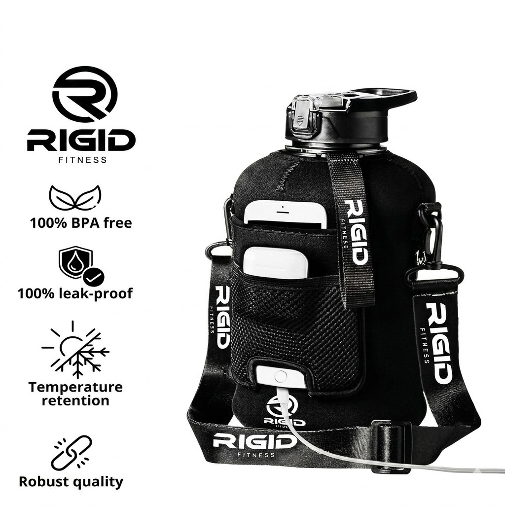Fitness Gym Bottle & Hydration Jug With Straw from RIGID FITNESS