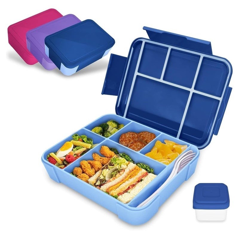 Lunch Box for Kid School,Children's Lunch Box with Compartments (Royal Blue)