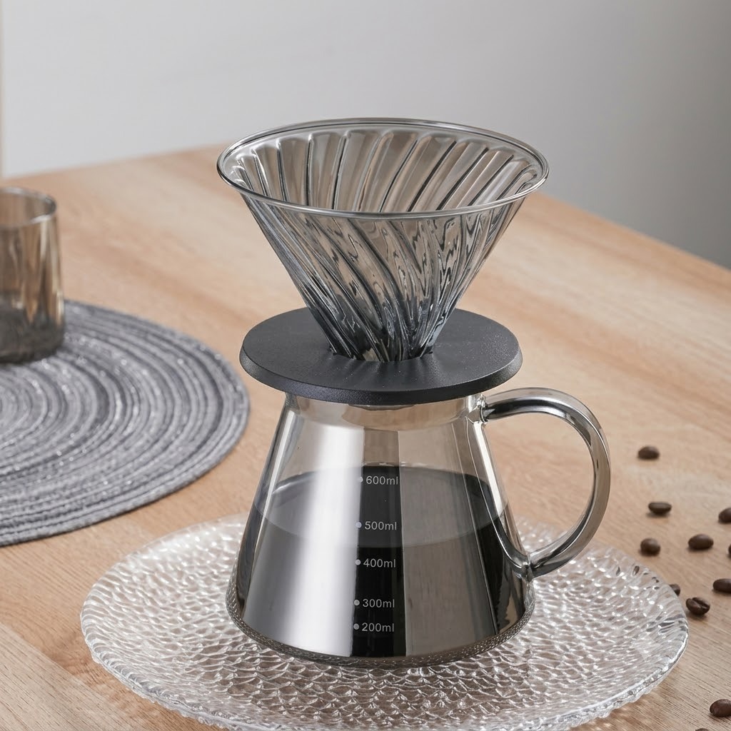 V60 Coffee Maker 600ml Glass Coffee Pot With Filter