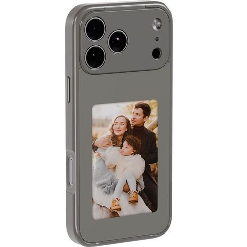 Green Lion Smart E-Ink Case 4" Custom Display for iPhone 17 Pro - Gray