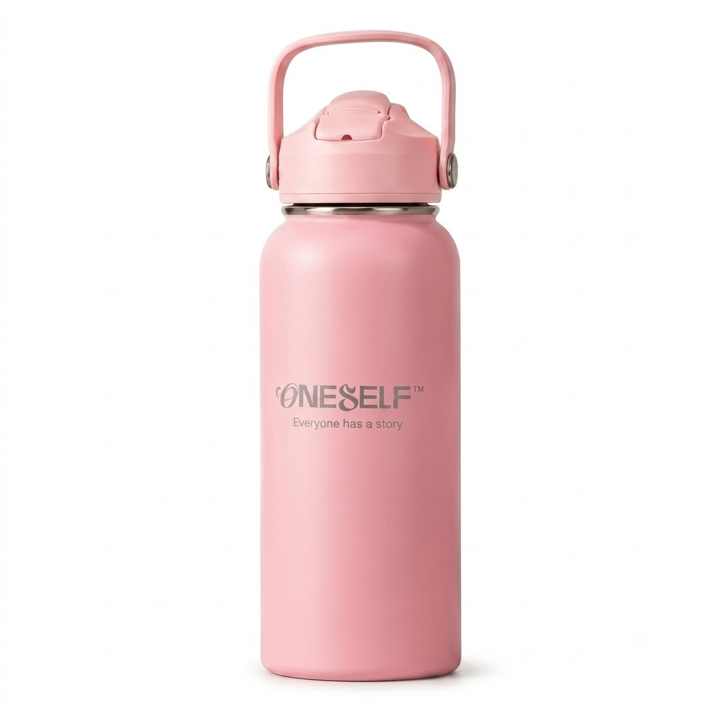 ONESELF 1000ml Insulated Stainless Steel Water Bottle Leakproof Thermal Flask for Hot & iced drinks BPA Free