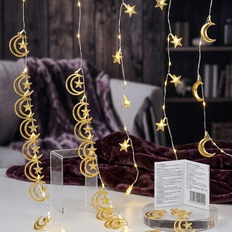 Moon and Star LED Curtain Lights