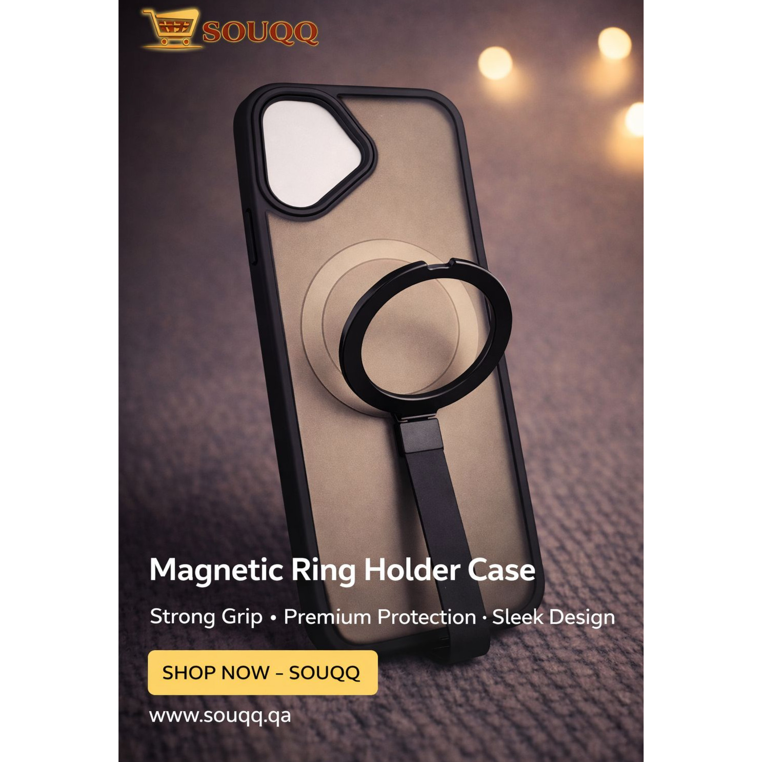 Iphone 16 Plus Case/ Clear Black/ Built In Stand