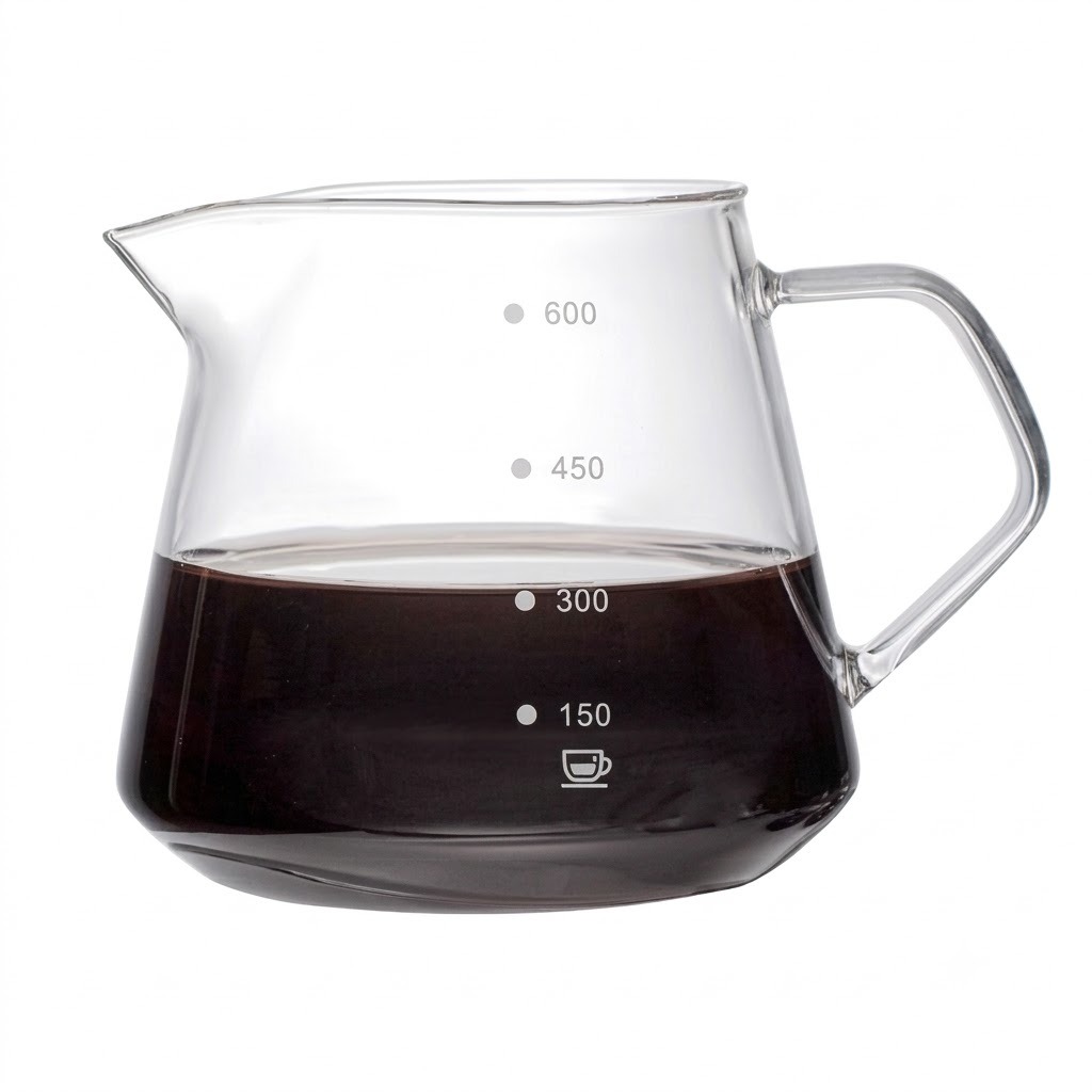 V60 600ml Glass Coffee Pot with Tick Marks Coffee Maker
