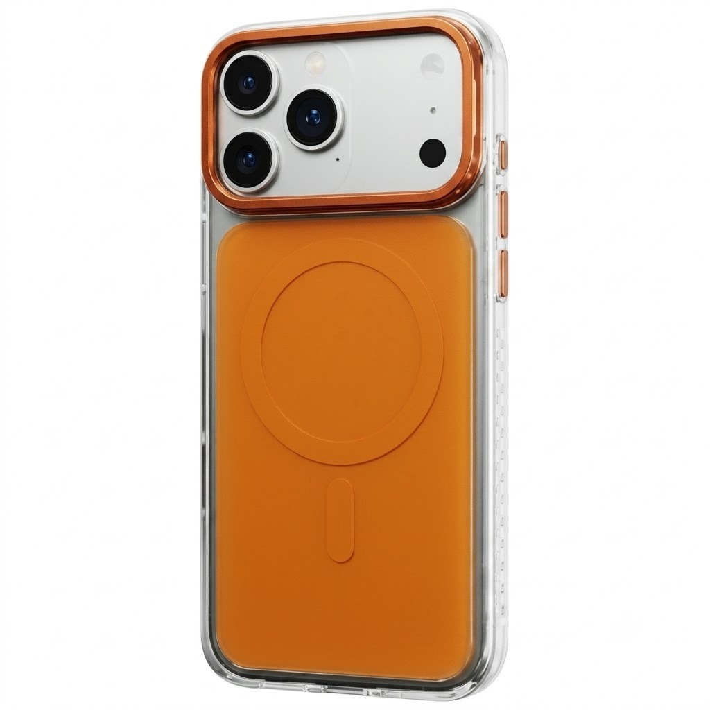 All-Match Case/ iPhone 17 Pro Max/ Built-in Stand / Orange Clear