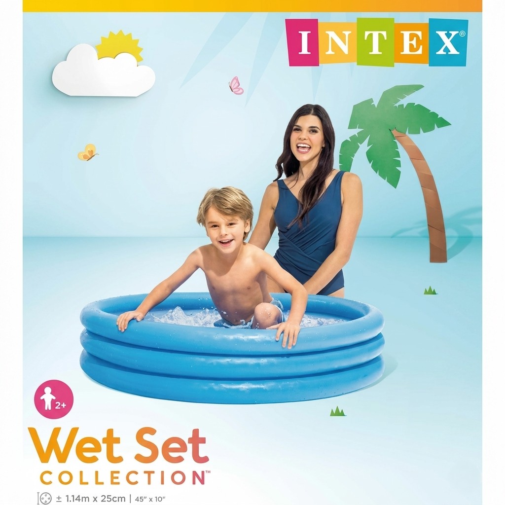 INTEX Crystal Blue Inflatable Pool - 114 x 25 cm
