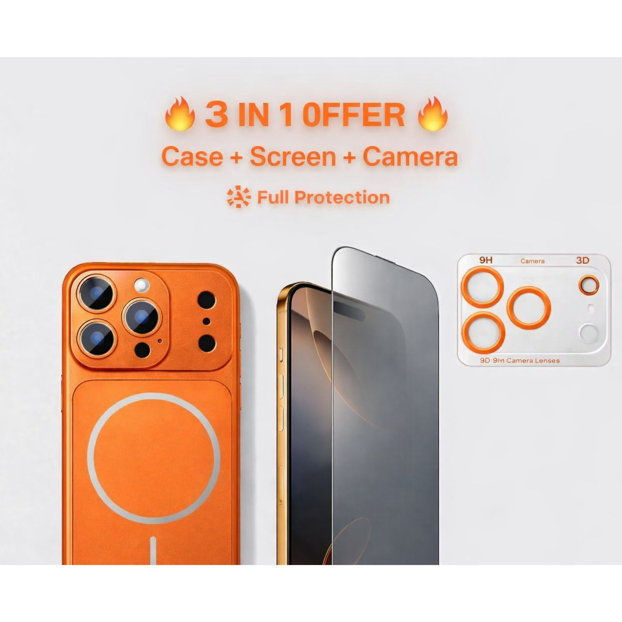 3-In-1 Bundle for iPhone 17 Pro Max - Orange