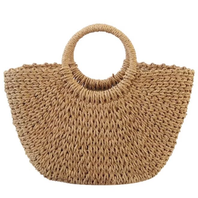HAWAWA Womens Large Straw Beach Tote Summer Rattan Bag
