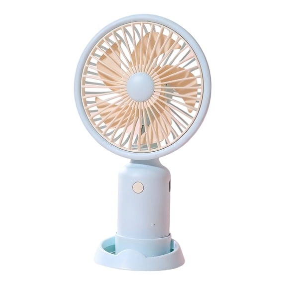 Mini Handheld Fan, 3-Speed Small Desk Fan with USB Rechargeable Battery / Blue