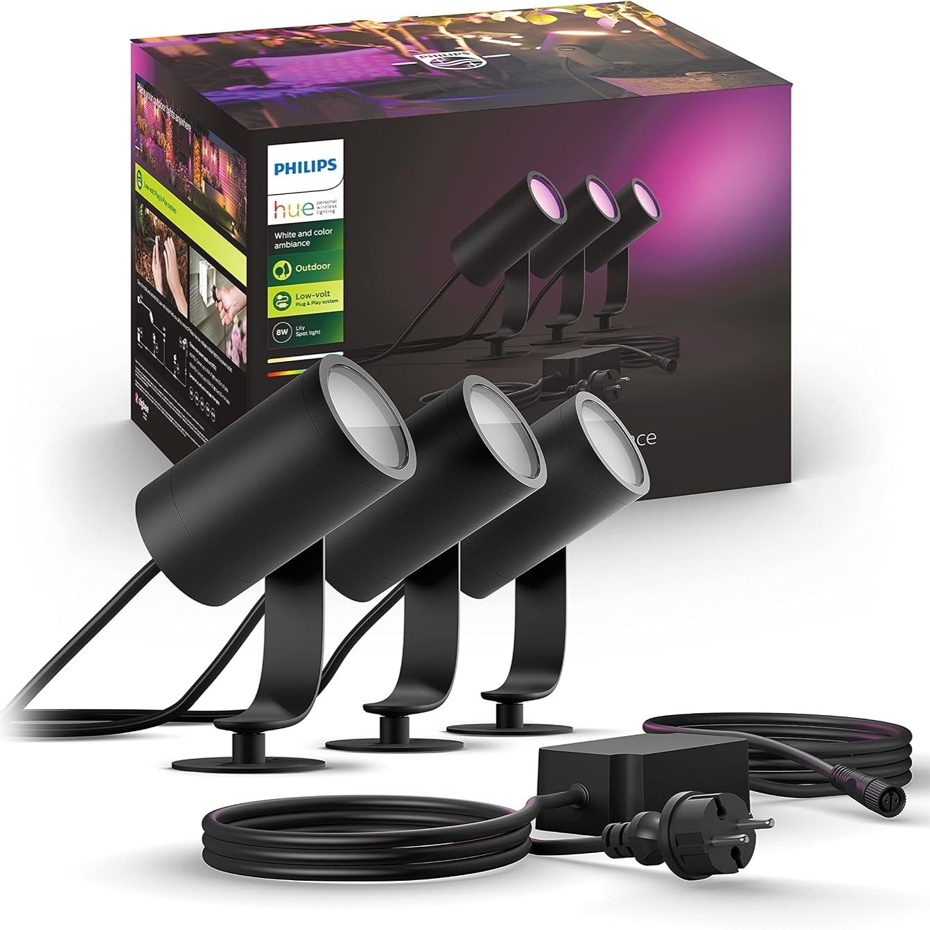 Philips Hue Lily Starter Pack of 3 Garden Spotlights SS