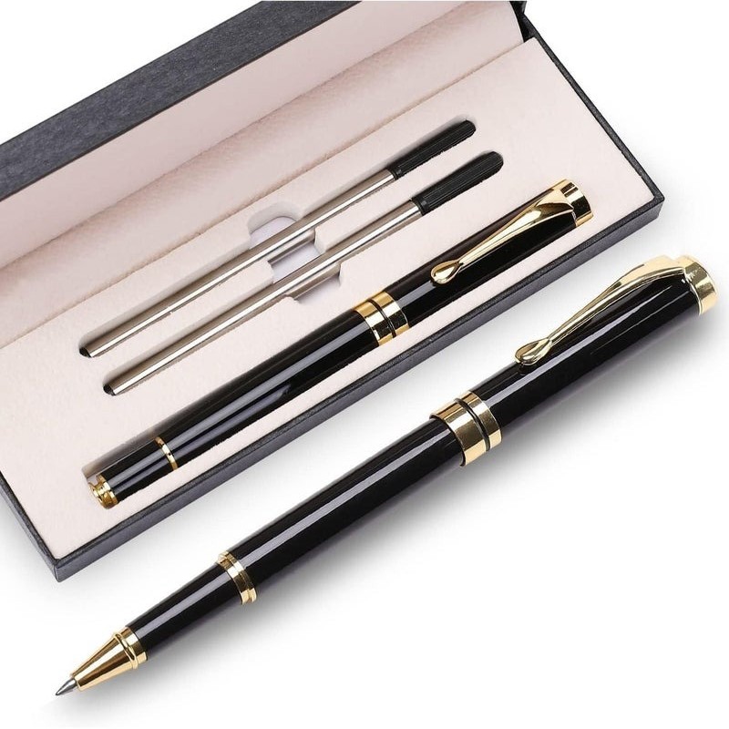 Luxury Metal Ballpoint Pen Gift Set (0.5mm) (Black Gold)