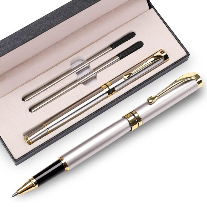 Luxury Metal Ballpoint Pen Gift Set (0.5mm) (Silver)