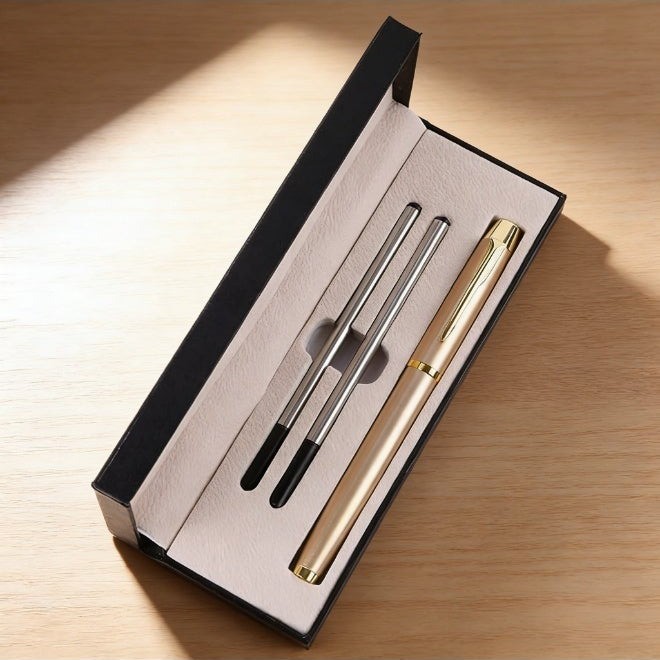 Luxury Metal Ballpoint Pen Gift Set (0.5mm) (Gold)