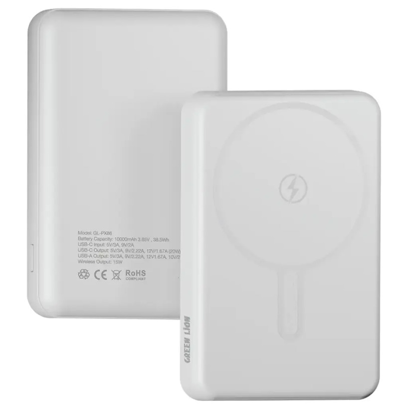 Green Lion MALAGA 10000mAh Power Bank PD 20W - White