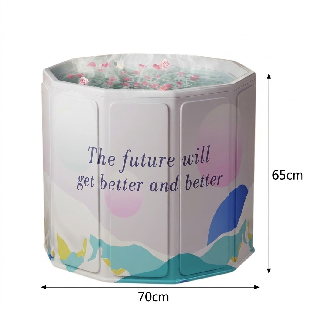 Portable Folding Soaking Spa Bathtub Non-Inflatable Bath Barrel for Adults & Kids