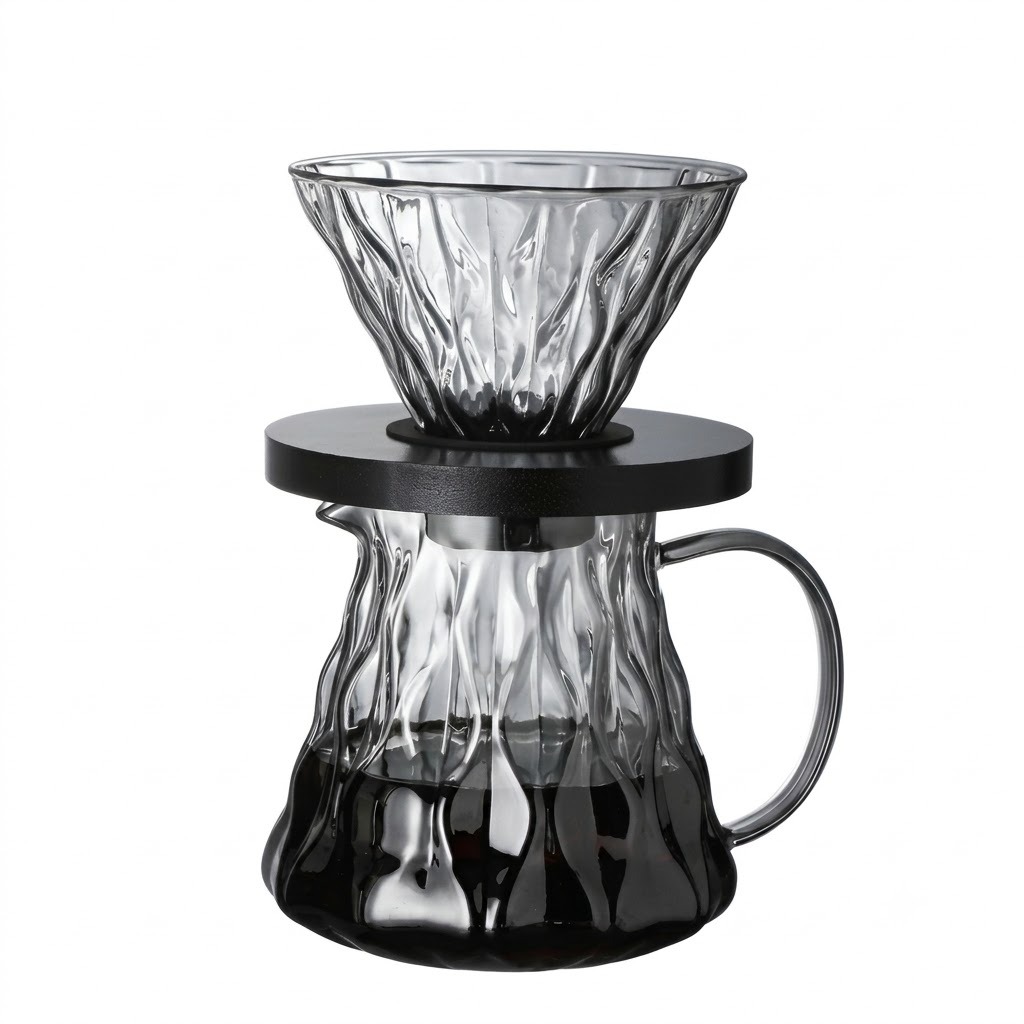 V60 Pour Over Coffee Maker 500ML Glass Carafe Dripper