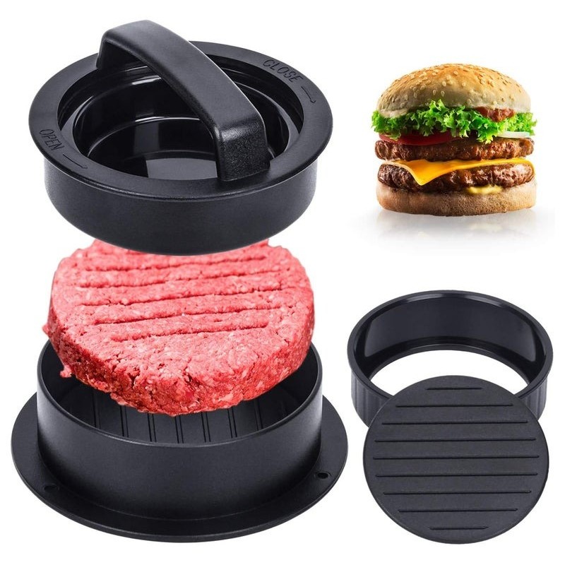 3-in-1 Non-Stick Burger Press Patty Maker Kit with 100 Patty Papers