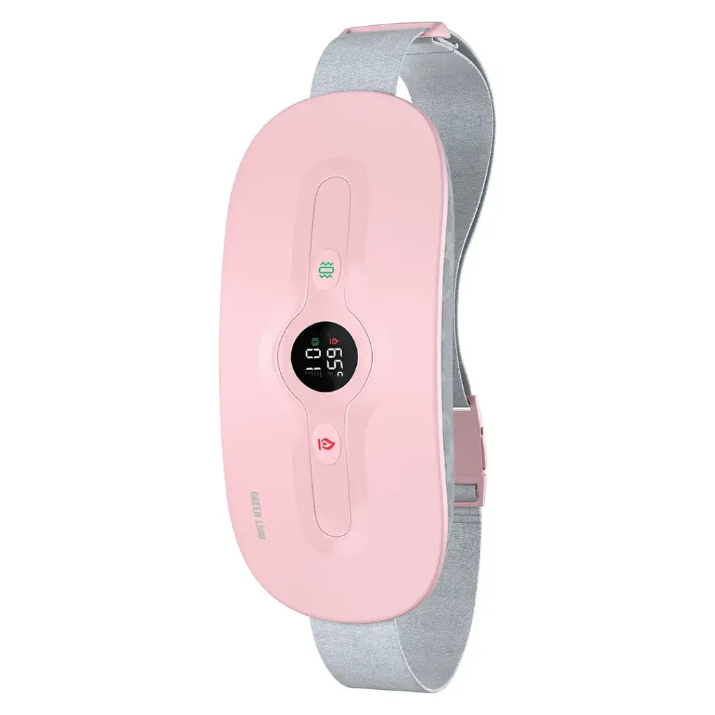 Green Lion Heating Pad / Rapid Heating / Battery-Powered / 4 Heat & Vibration Modes / Display Screen/ Pink