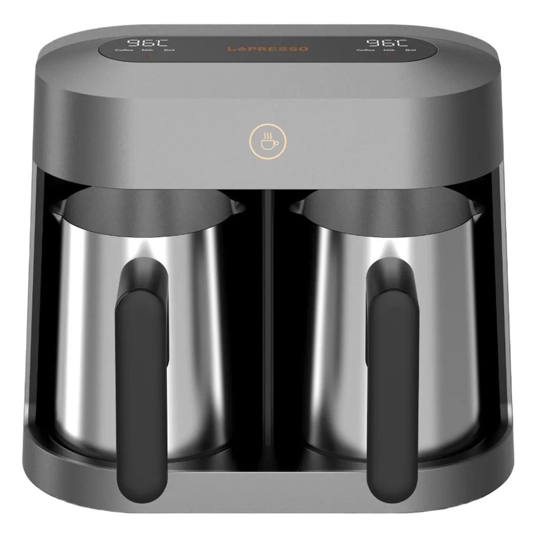 LePresso Cezvara Turkish Coffee Maker with Dual Cup - Grey