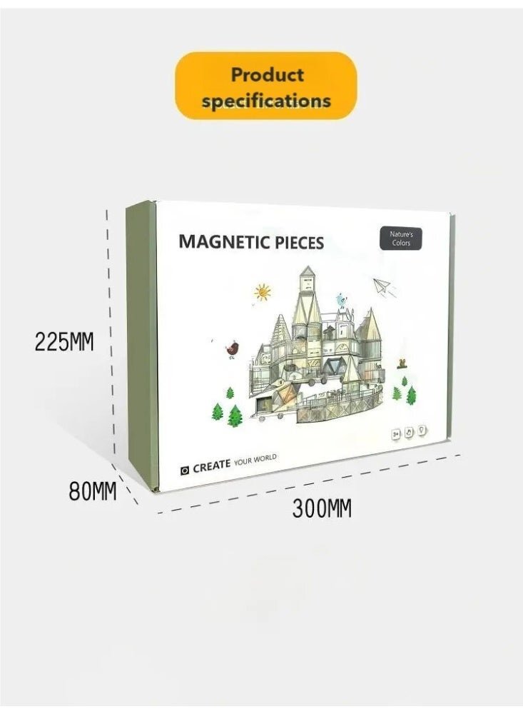 100-piece vibrant 4D magnetic tiles, STEM-approved Montessori starter set.